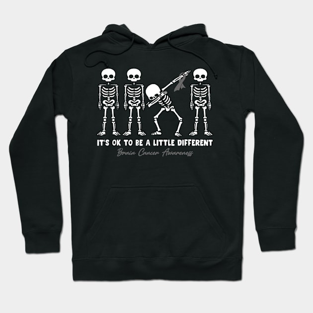 Brain Cancer Awareness It's Ok To Be A Little Different Hoodie by KHANH HUYEN